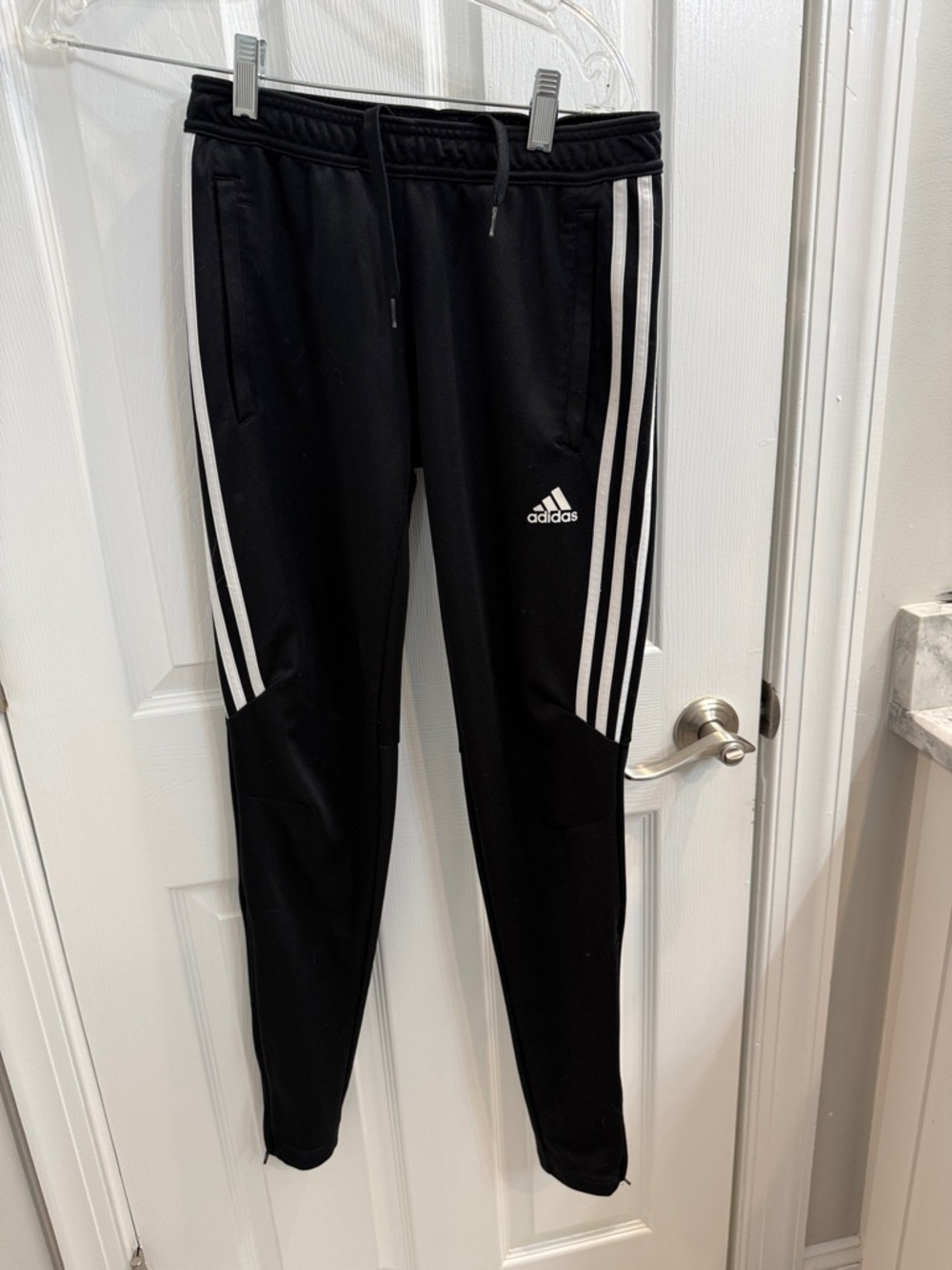 adidas Black Jogger Pants with White 3-Stripe Detail